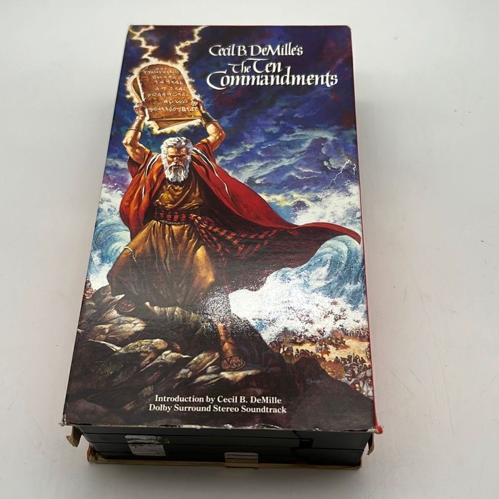 Vintage Cecil‎ B DeMille's The Ten Commandments VHS Video 2 Pk Tape